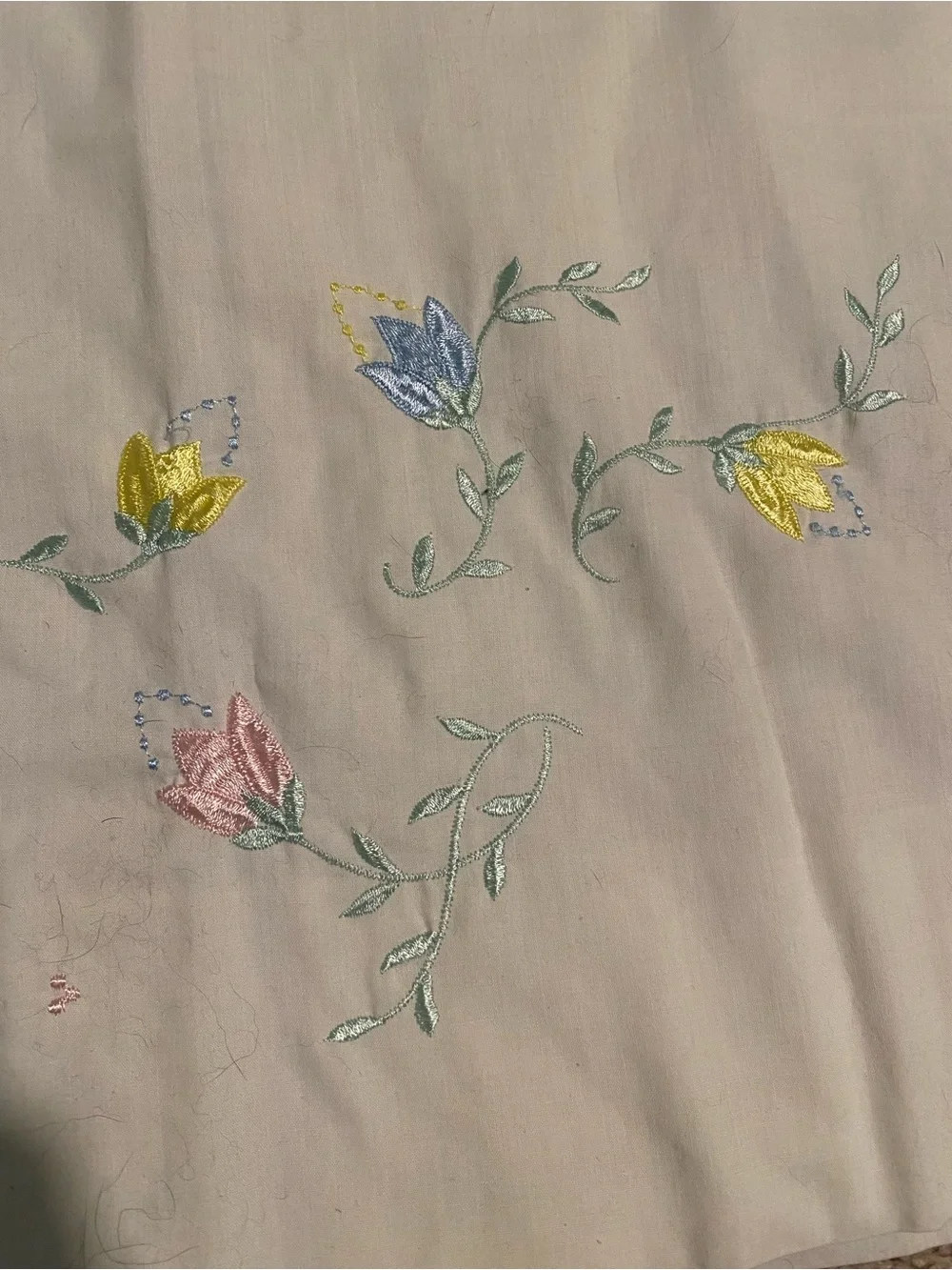 Vintage White Embroidered Floral Cotton Slip Skirt Medium - Picture 2 of 3